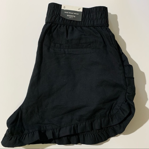 NWT Who What Wear Black Ruffle Shorts Size 8 - Picture 5 of 7